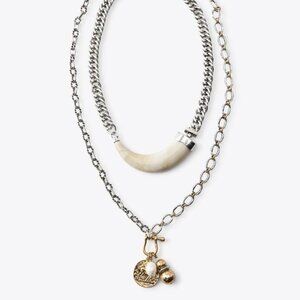 Zara PACK OF 2 HORN AND CHARM NECKLACES